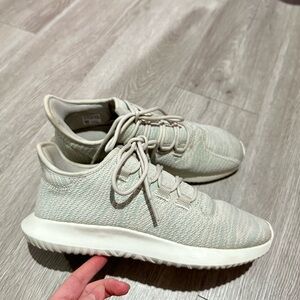 Adidas Tubular Shadow Knit Sneakers | Beige Green | Size US 8